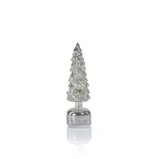 Zodax 11.75" Mountain Pine Rotating LED Tree - Antique Silver - Short  CH-7673