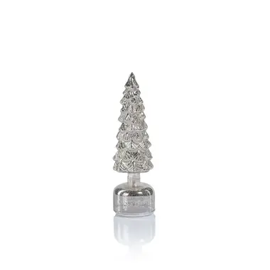 Zodax 11.75" Mountain Pine Rotating LED Tree - Antique Silver - Short  CH-7673
