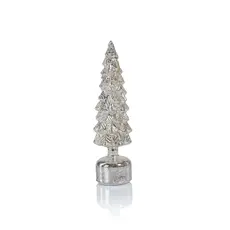 Zodax 14" Mountain Pine Rotating LED Tree - Antique Silver - Medium  CH-7674