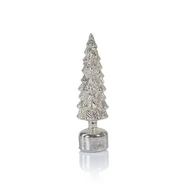 Zodax 14" Mountain Pine Rotating LED Tree - Antique Silver - Medium  CH-7674