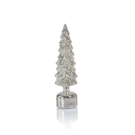 Zodax 14" Mountain Pine Rotating LED Tree - Antique Silver - Medium  CH-7674
