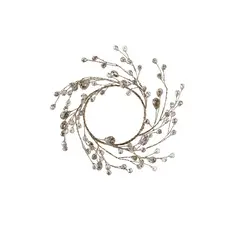 Zodax 7" Beaded Glass Berry Wreath - Clear and Gold - 7 in  CH-7597