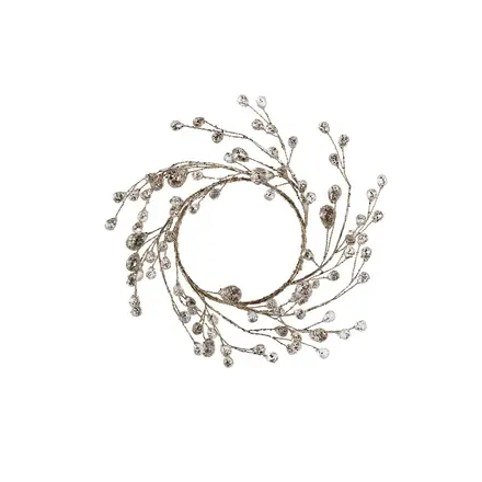 Zodax 7" Beaded Glass Berry Wreath - Clear and Gold - 7 in  CH-7597