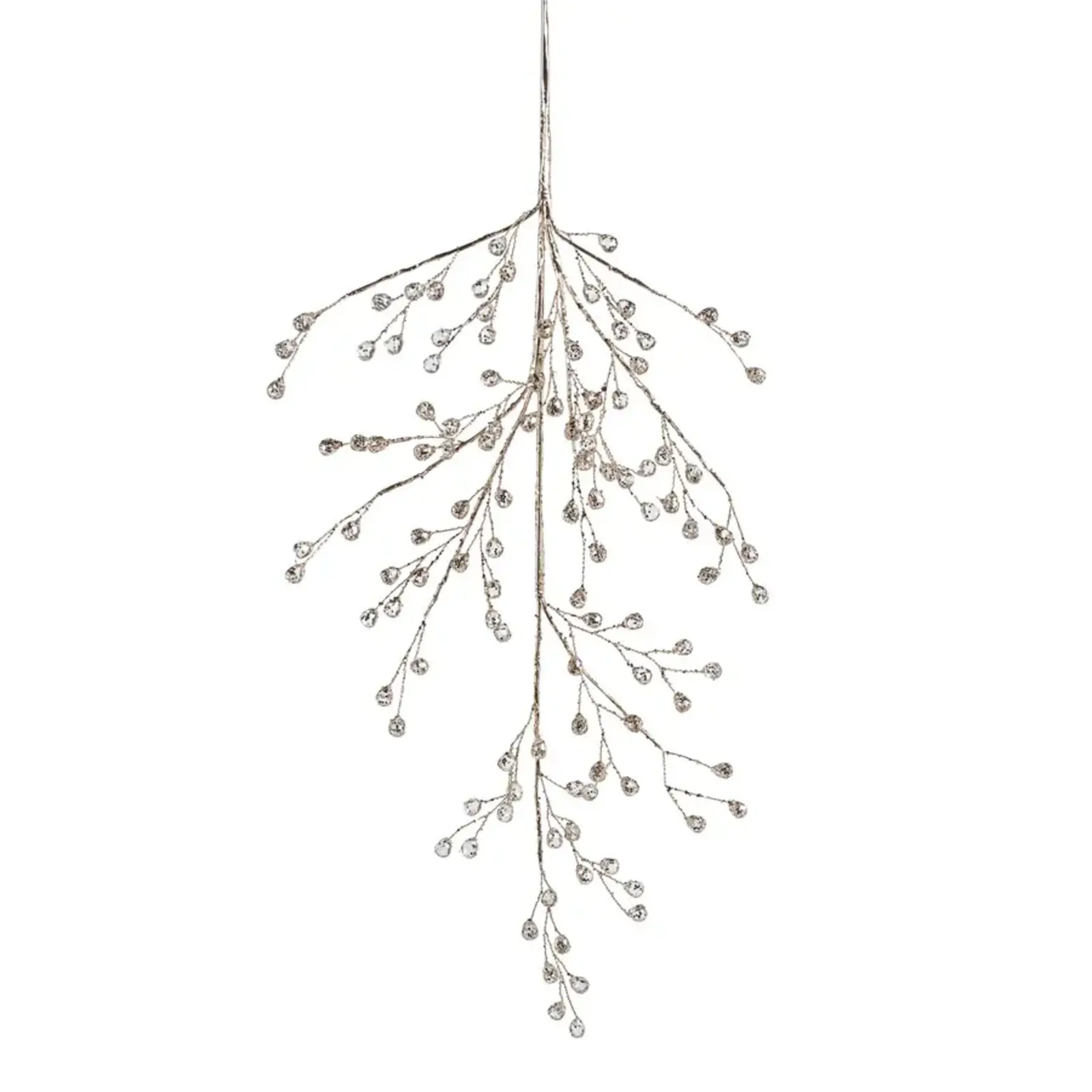 Zodax 26" Beaded Glass Berry Branch - Clear and Gold   CH-7603 loading=