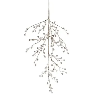 Zodax 26" Beaded Glass Berry Branch - Clear and Gold   CH-7603