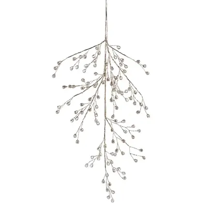 Zodax 26" Beaded Glass Berry Branch - Clear and Gold   CH-7603