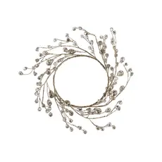 Zodax 9" Beaded Glass Berry Wreath - Clear and Gold  CH-7600