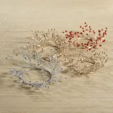 Zodax 9" Beaded Glass Berry Wreath - Clear and Gold  CH-7600