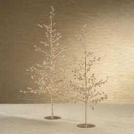 Zodax 19" Beaded Glass Berry Tree - Clear and Gold - Small  CH-7609