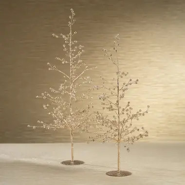 Zodax 19" Beaded Glass Berry Tree - Clear and Gold - Small  CH-7609