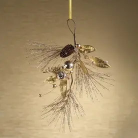 Zodax 17" Golden Branch with Pine Cone and Ornament  CH-7615