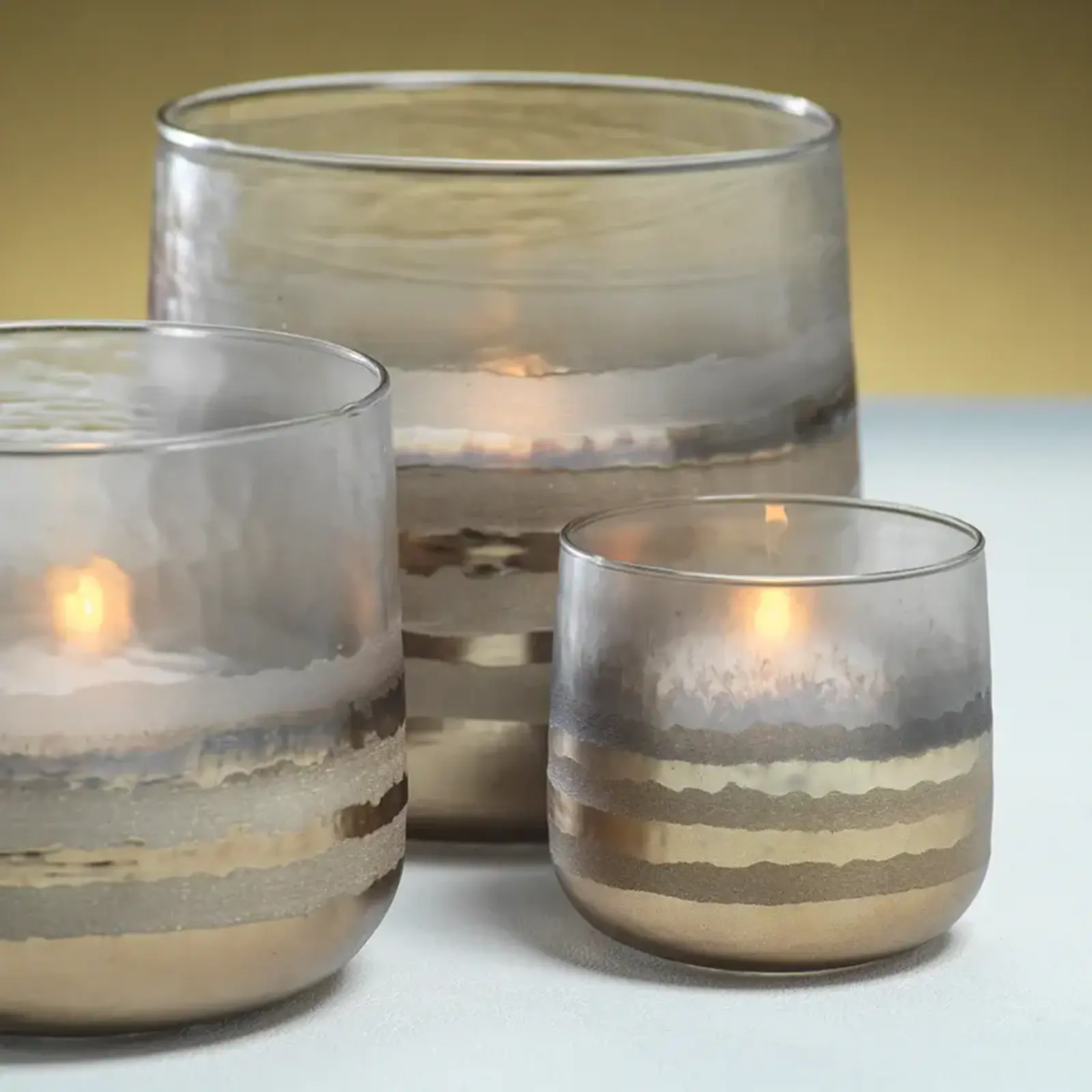 Zodax 5" Smoke Hurricane - Gold  IN-6613 loading=