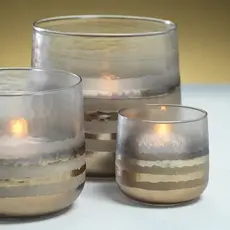 Zodax 5" Smoke Hurricane - Gold  IN-6613