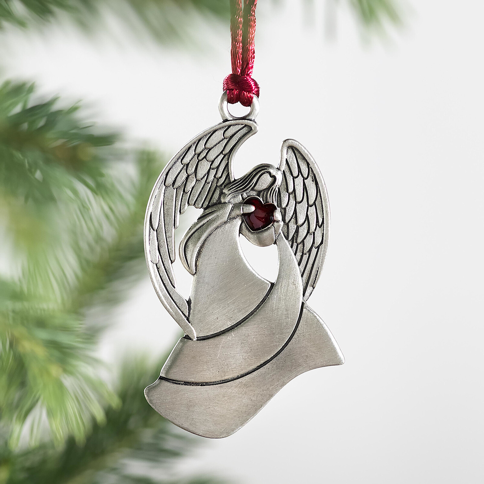 Plow & Hearth Joyful Traditions Ornament Solid Pewter Angel  65M27ANG loading=