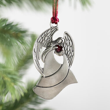 Plow & Hearth Joyful Traditions Ornament Solid Pewter Angel  65M27ANG