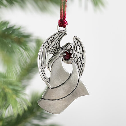 Plow & Hearth Joyful Traditions Ornament Solid Pewter Angel  65M27ANG