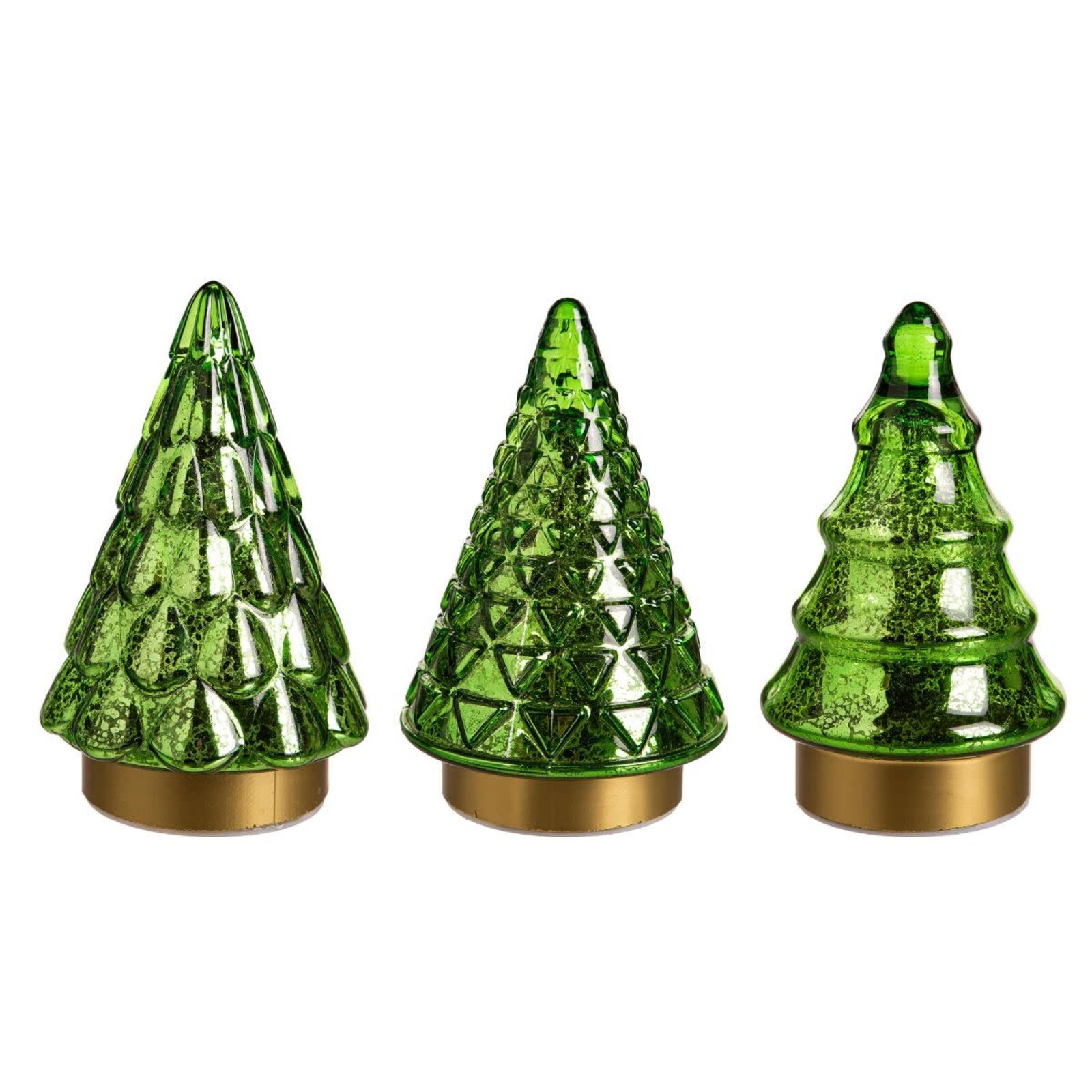 Evergreen Enterprises Shades of Green LED  Glass Tree, 6.5" (1)  8TAL190 loading=