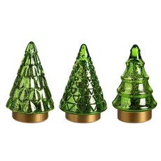 Evergreen Enterprises Shades of Green LED  Glass Tree, 6.5" (1)  8TAL190