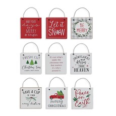 Gerson 3.9"L Wood Holiday Sign Ornament  2588810