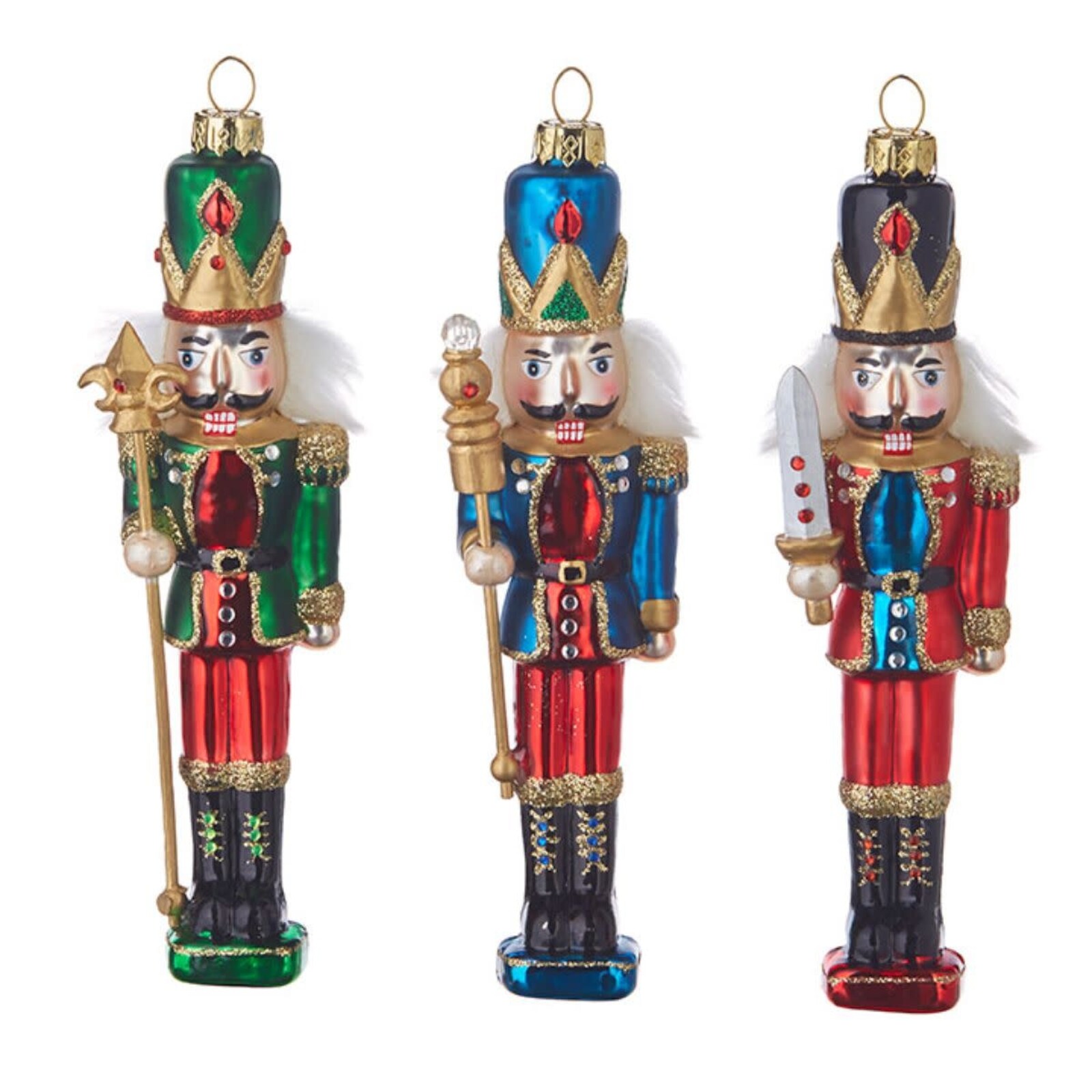 RAZ Imports Inc. 6.5" Glass Nutcracker Ornament (1) 4019191 loading=