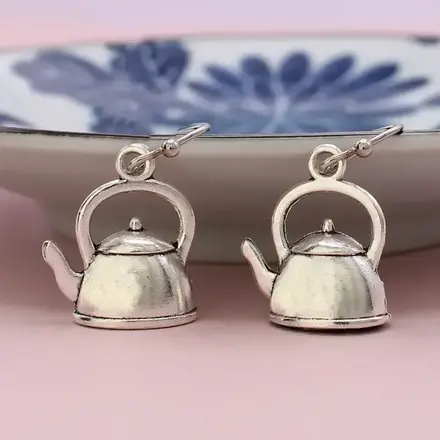 ZAD Put On the Kettle Silver Earrings    E3009