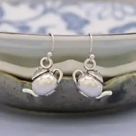 ZAD Royal Silver Teapot Earrings  E5900