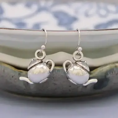 ZAD Royal Silver Teapot Earrings  E5900