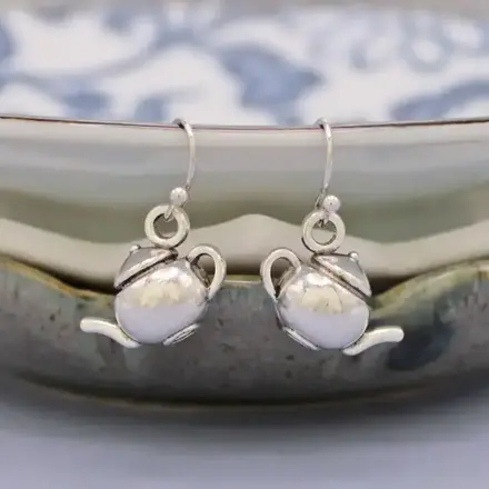 ZAD Royal Silver Teapot Earrings  E5900