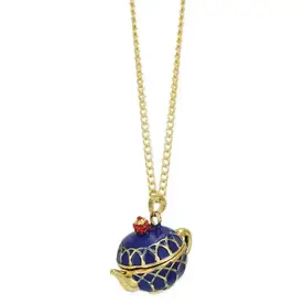 ZAD Spot of Tea Blue Teapot Locket Necklace   N9037