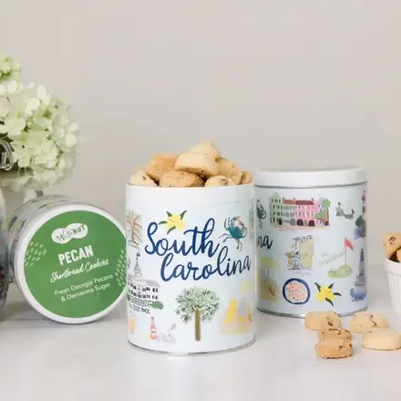 WataNUT South Carolina Pecan Shortbread Cookie Tin   Pecan