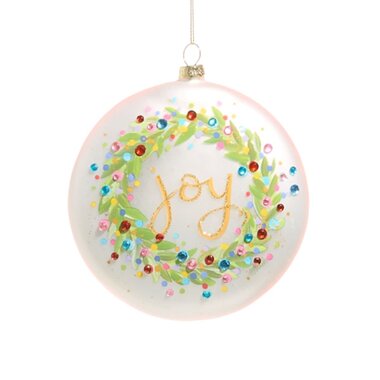 RAZ Imports Inc. 5" Confetti Joy Wreath Disc Ornament 4524994