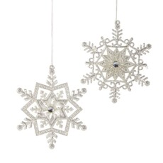 RAZ Imports Inc. 5" Silver Snowflake Ornament (1) 4546002