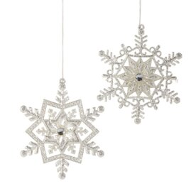 RAZ Imports Inc. 5" Silver Snowflake Ornament (1) 4546002