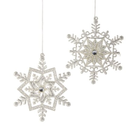 RAZ Imports Inc. 5" Silver Snowflake Ornament (1) 4546002