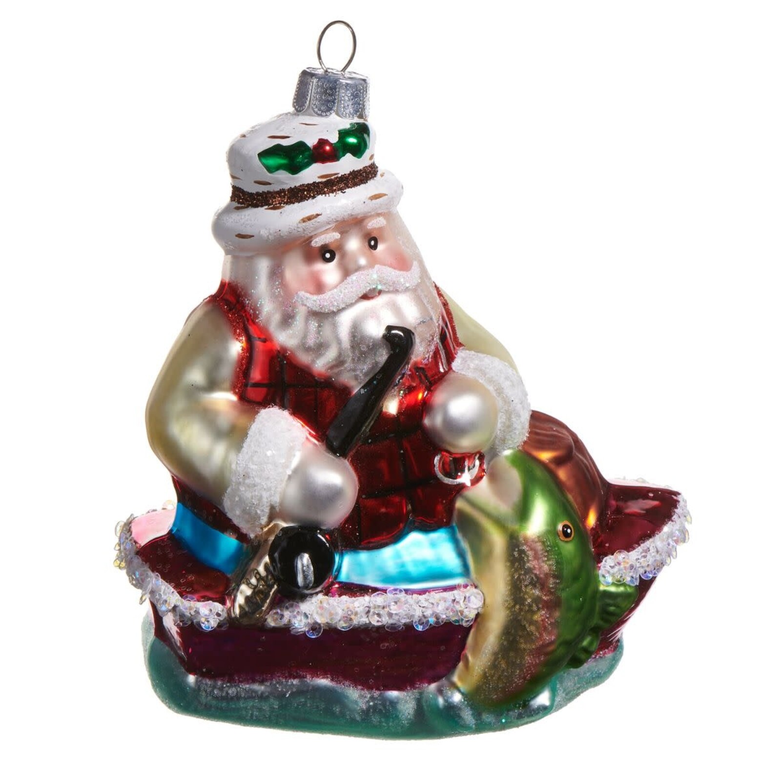 RAZ Imports Inc. 4.75" Fishing Santa Ornament 4552911 loading=