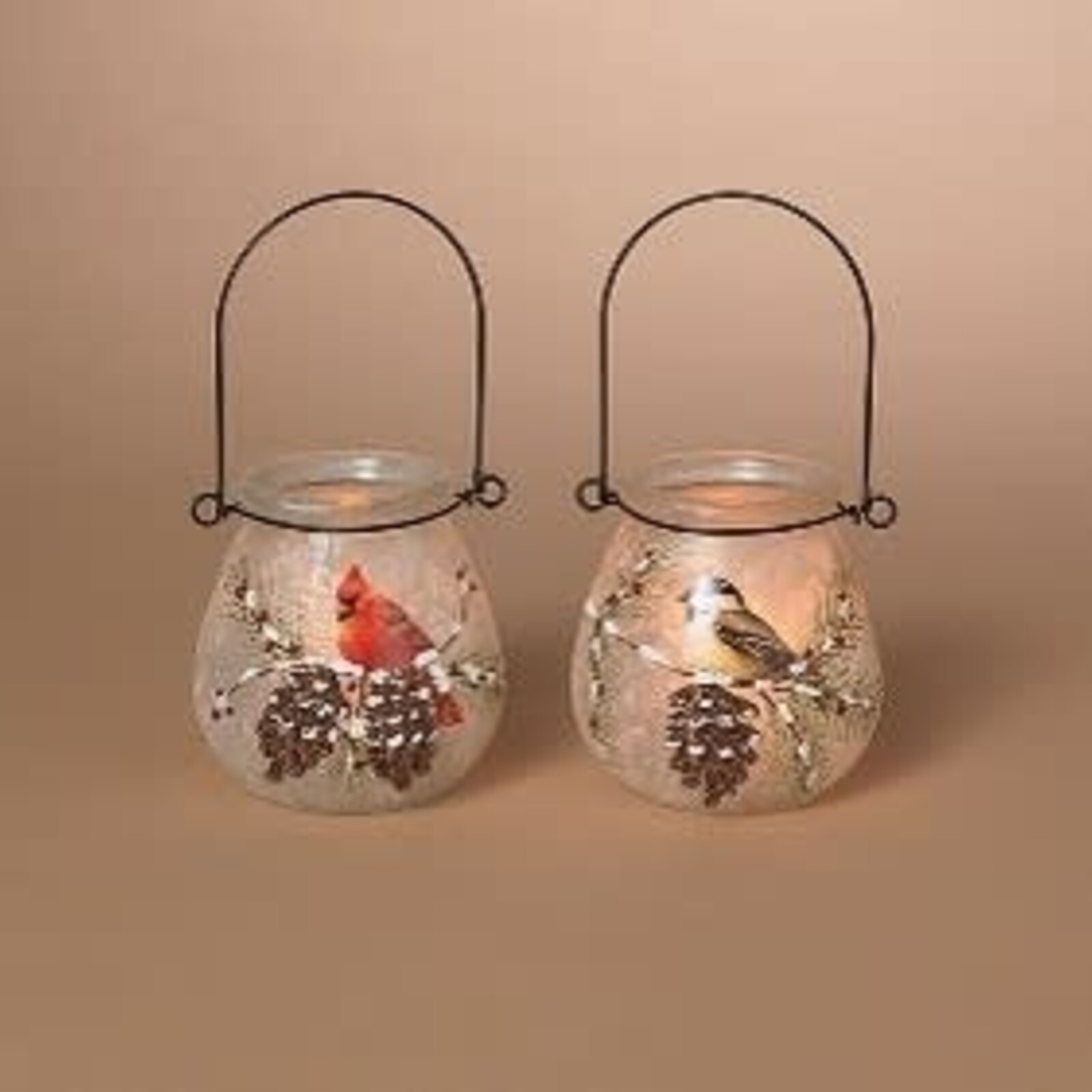 Gerson 4.3" Frosted Glass Bird Design Luminaries  2790460 loading=