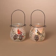 Gerson 4.3" Frosted Glass Bird Design Luminaries  2790460