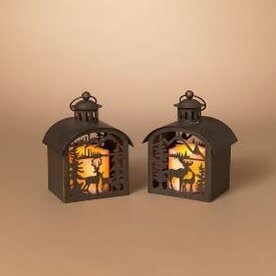 Gerson 7.28" Lighted Metal Holiday Lantern w/ LED Candle  2734310