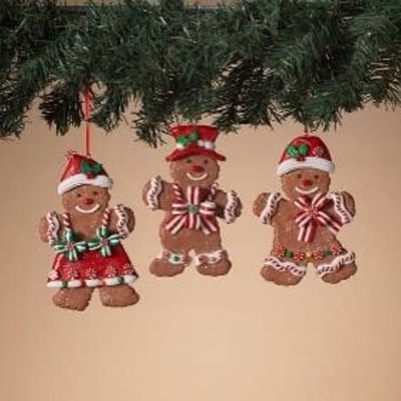 Gerson 5"H Clay Dough Holiday Gingerbread Man Ornament  2599340