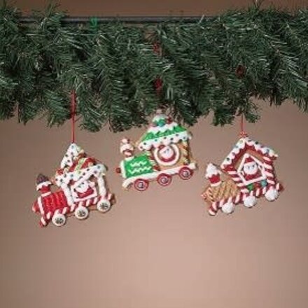 Gerson 4" Clay Dough Holiday Train Ornament 2806580