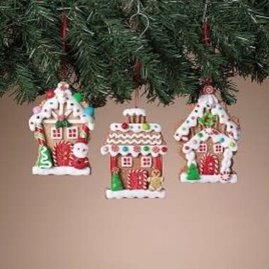 Gerson 5" Clay Dough Holiday Gingerbread House Ornament   2806550