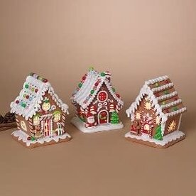 Gerson 6.5" Lighted Clay Dough Holiday Gingerbread House (1) 2806430