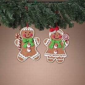 Gerson 8" Clay Dough Holiday Gingerbread Man Ornament  2806600