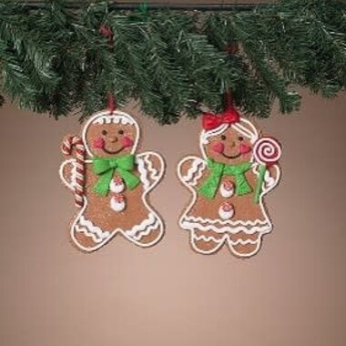 Gerson 8" Clay Dough Holiday Gingerbread Man Ornament  2806600