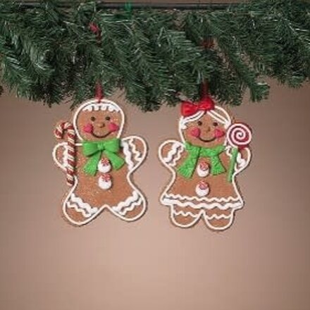 Gerson 8" Clay Dough Holiday Gingerbread Man Ornament  2806600