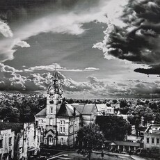 Oswaldo Tapia Dieso Newberry Scene Notecard (1)   (consignment)