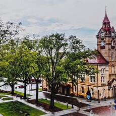 Oswaldo Tapia Dieso Newberry Scene Notecard (1)   (consignment)