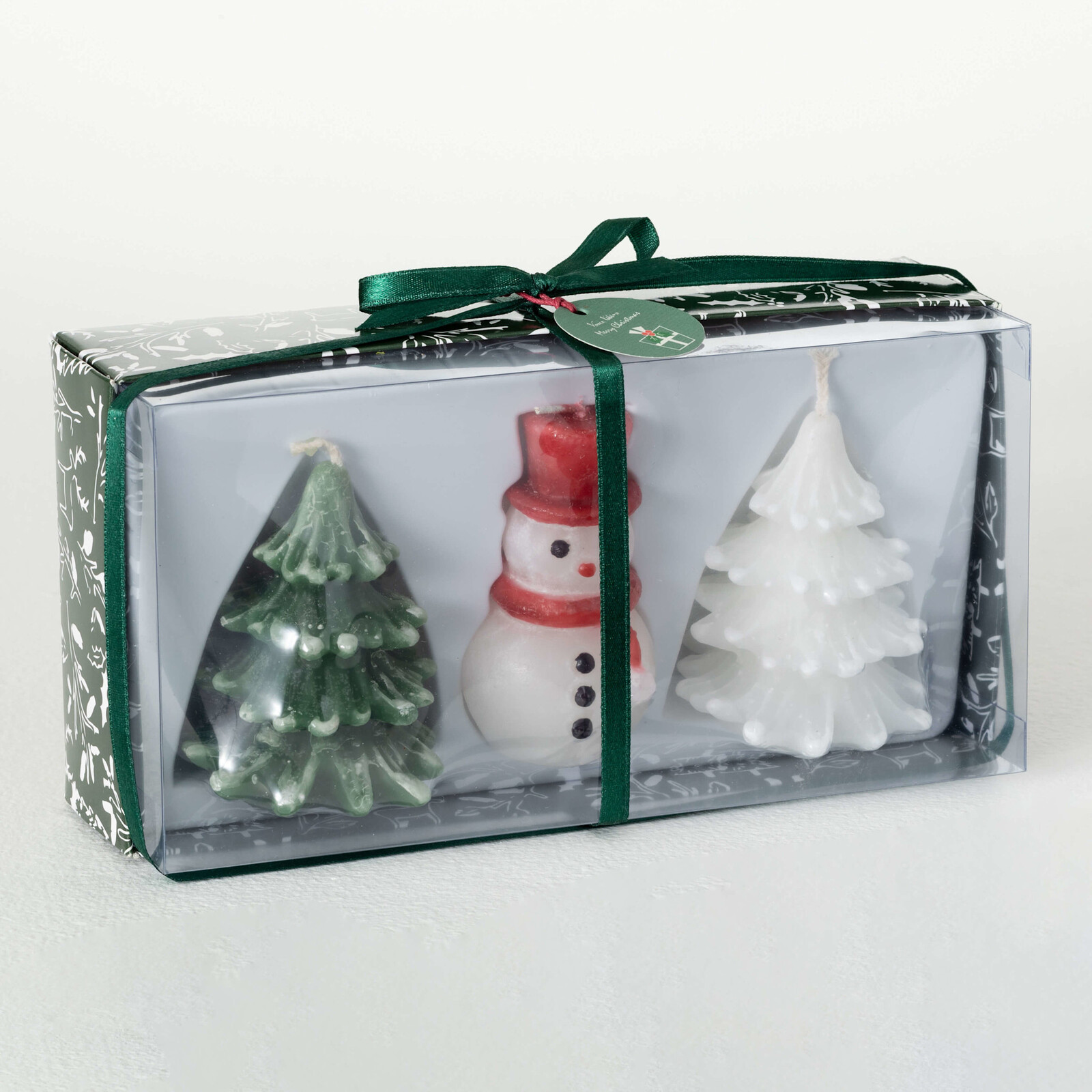 Vance Kitira Snowman and Christmas Trees Candle Set of 3  XTM322 loading=