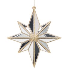 Burton + Burton 6" Silver Mirror Star / Gold Glitter Ornament 9748360