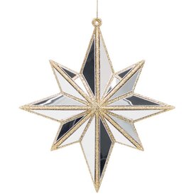 Burton + Burton 6" Silver Mirror Star / Gold Glitter Ornament 9748360